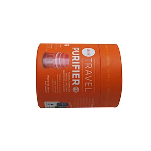 Orange Custom Round Paper Box with Bottom and Lid