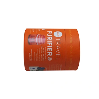 Orange Custom Round Paper Box with Bottom and Lid