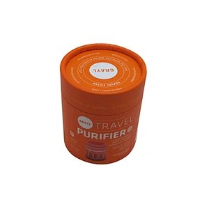 Orange Custom Round Paper Box with Bottom and Lid