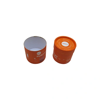 Orange Custom Round Paper Box with Bottom and Lid
