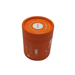 Orange Custom Round Paper Box with Bottom and Lid