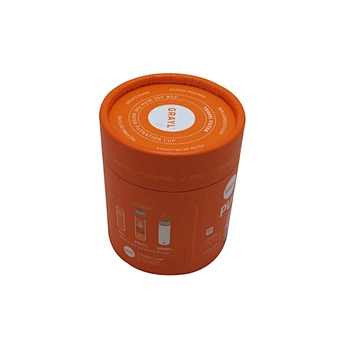 Orange Custom Round Paper Box with Bottom and Lid